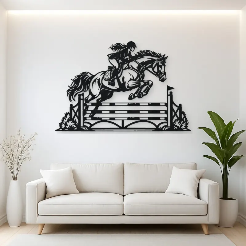 Show Jumping Moment Metal Wall Art | Equestrian Wall Decor
