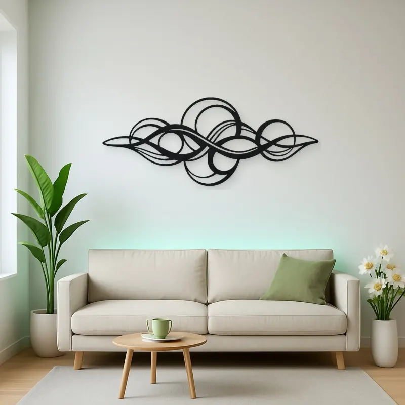 Calm Horizontal Rhythm Metal Wall Art | Modern Abstract Metal Decor