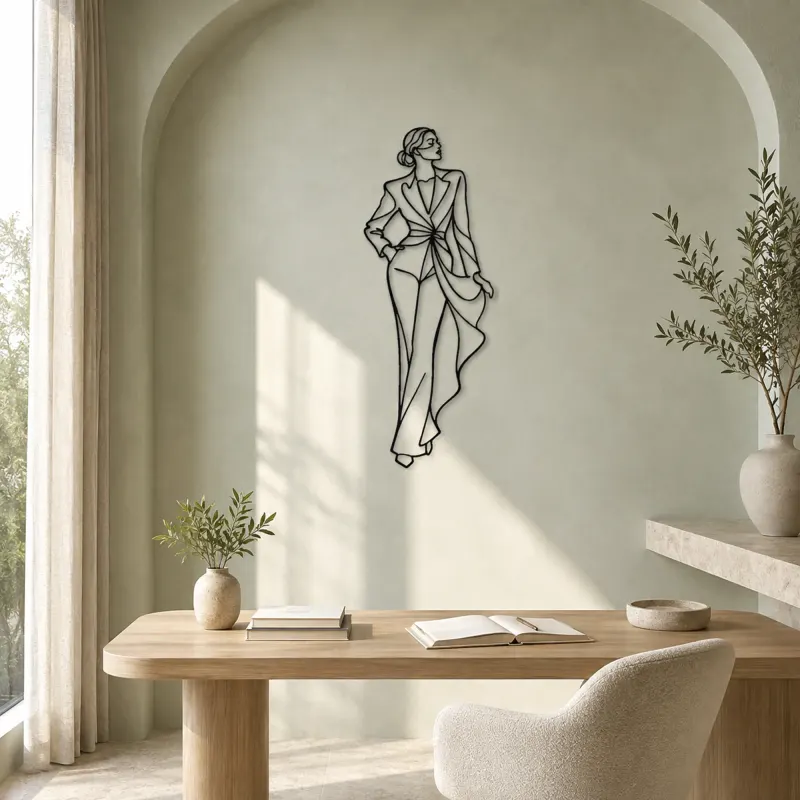 Luxury Fashion Silhouette Metal Wall Art | Fashion Figure Wall Decor - lifestyle view 4