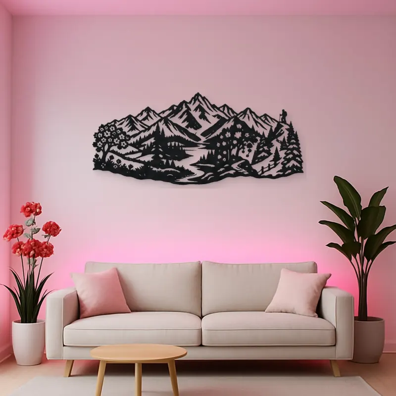 Four Seasons Peaks Metal Wall Art | Modern Abstract Metal Decor
