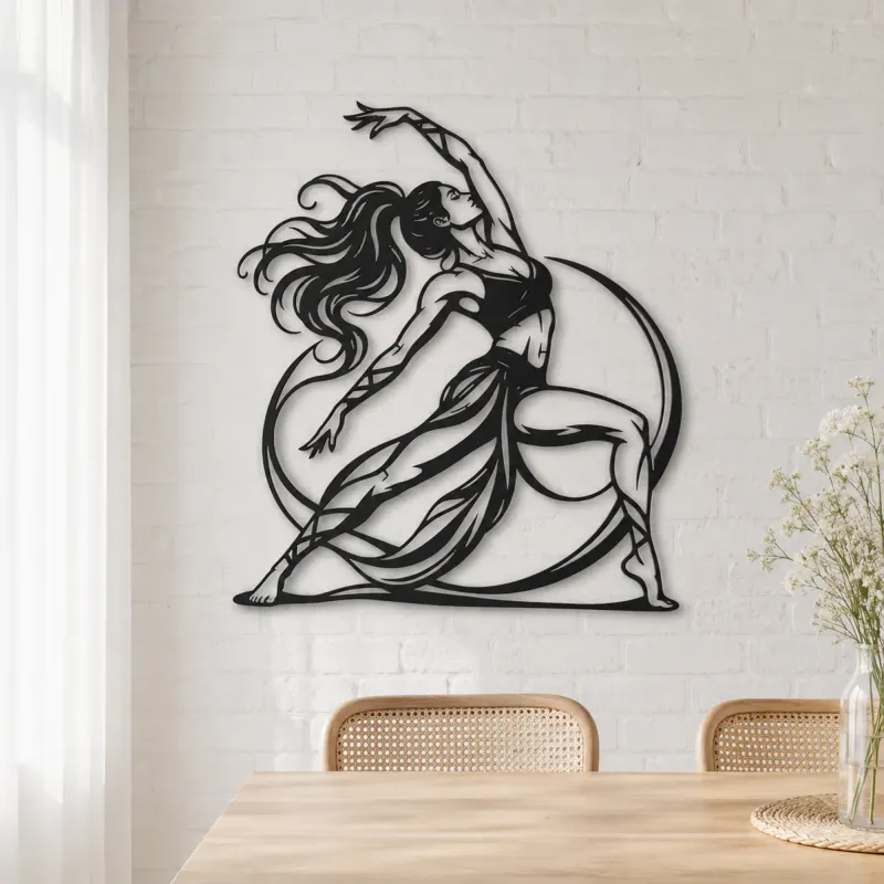 Warrior Flow Metal Wall Art | Movement Silhouette Decor - lifestyle view 4