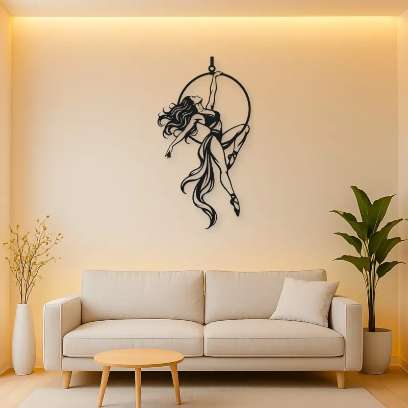 Aerial Hoop Muse Metal Wall Art | Movement Silhouette Decor