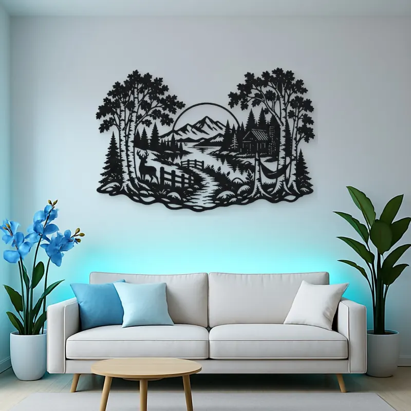 Birch Tree Path Metal Wall Art | Botanical Metal Wall Decor