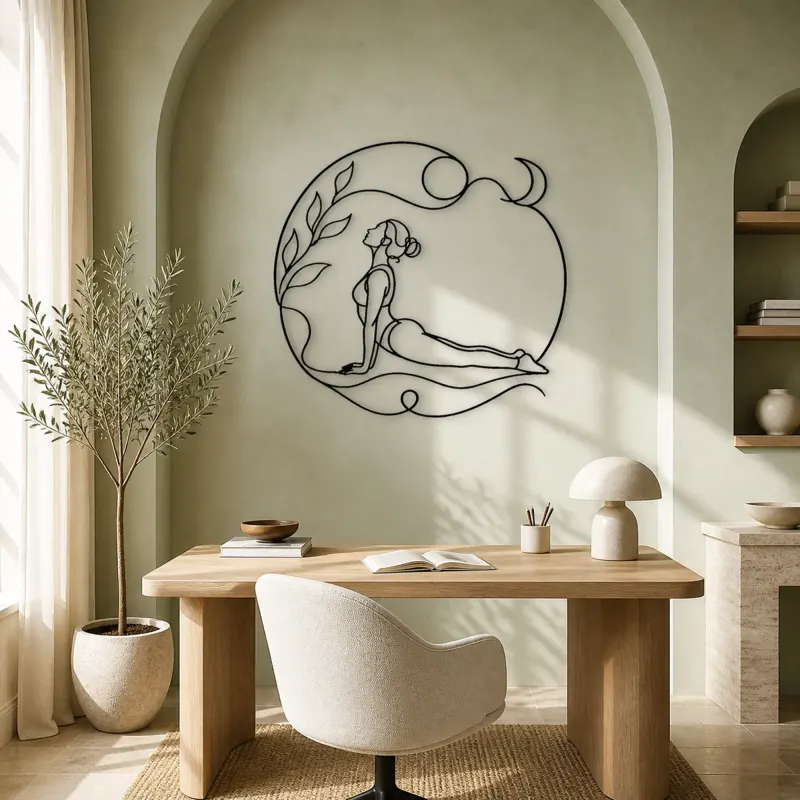 Upward Dog Flow Metal Wall Art | Yoga and Meditation Wall Decor - lifestyle view 4