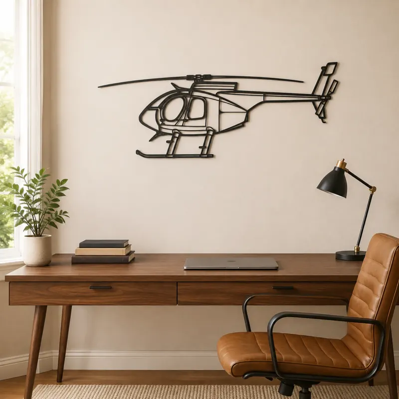 530F Airplane Silhouette Metal Wall Art, Metal Aircraft Silhouette, Aviation Wall Decor, Aviator Decor - lifestyle view 4