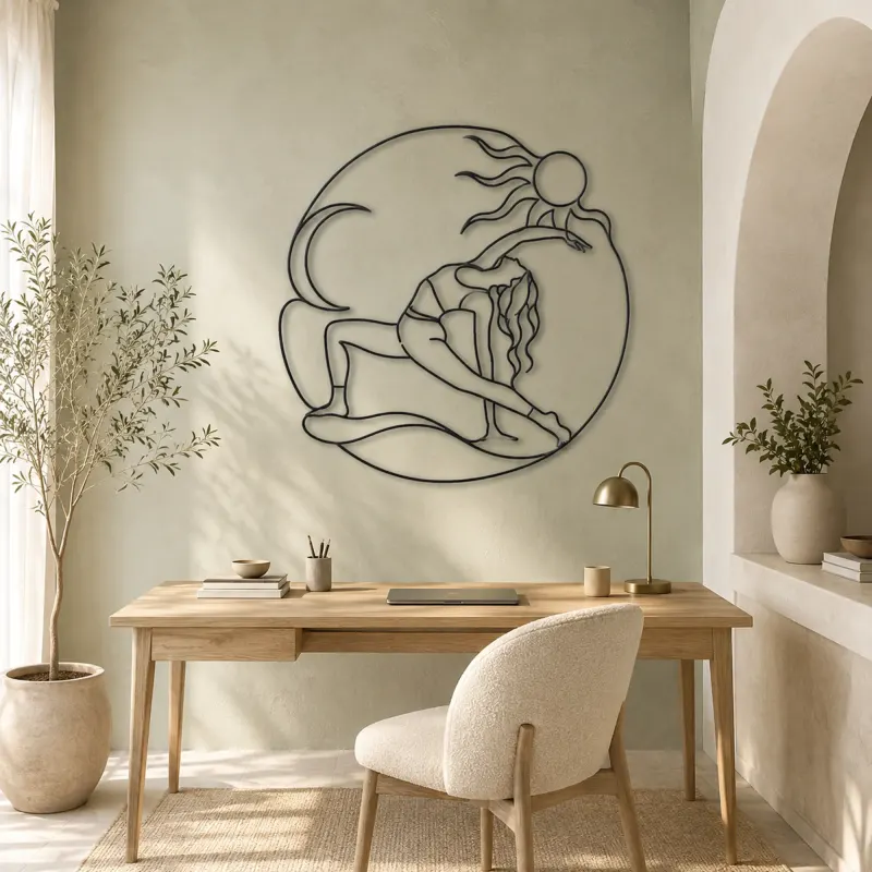 Wild Thing Arc Metal Wall Art | Yoga and Meditation Wall Decor - lifestyle view 4