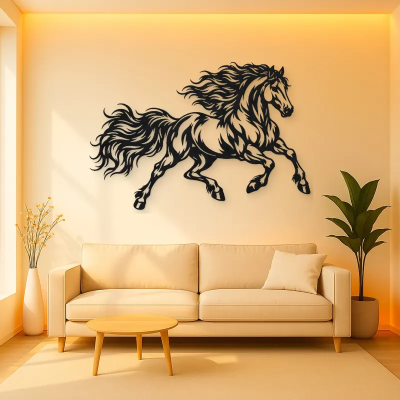 Running Stallion Metal Wall Art | Equestrian Wall Decor