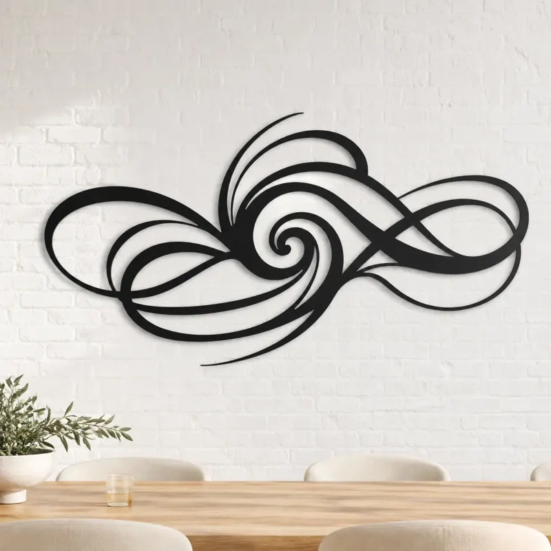 Minimal Spiral Motion Metal Wall Art | Modern Abstract Metal Decor - lifestyle view 4