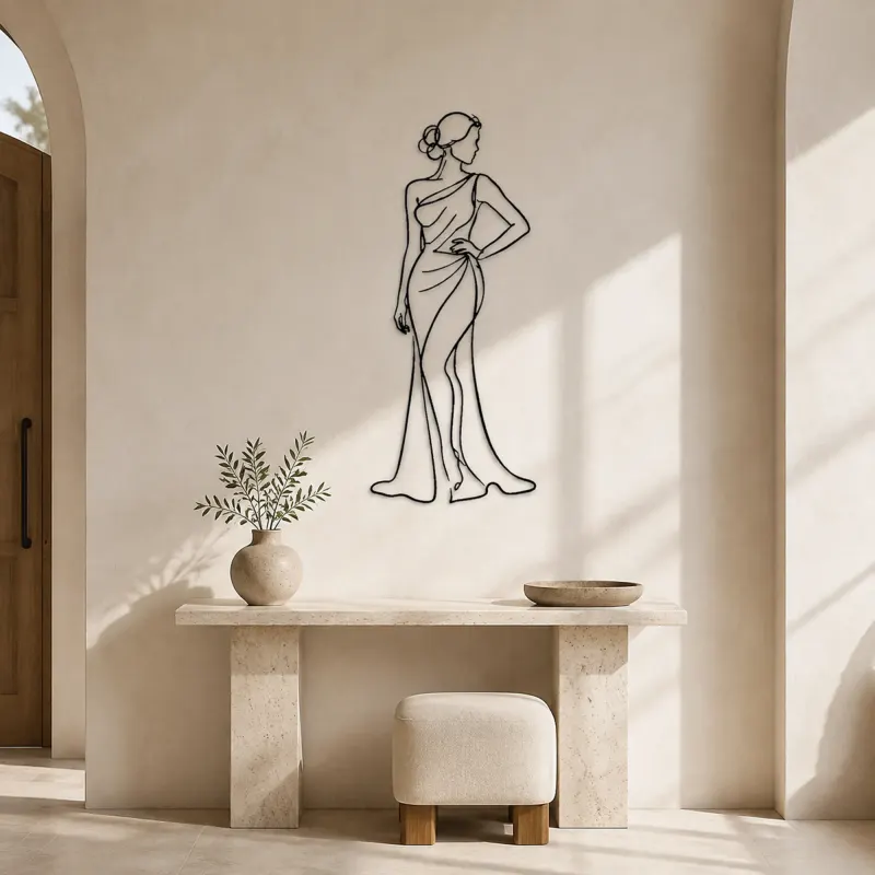 Elegant Hand on Hip Metal Wall Art | Romantic Couple Decor - lifestyle view 3