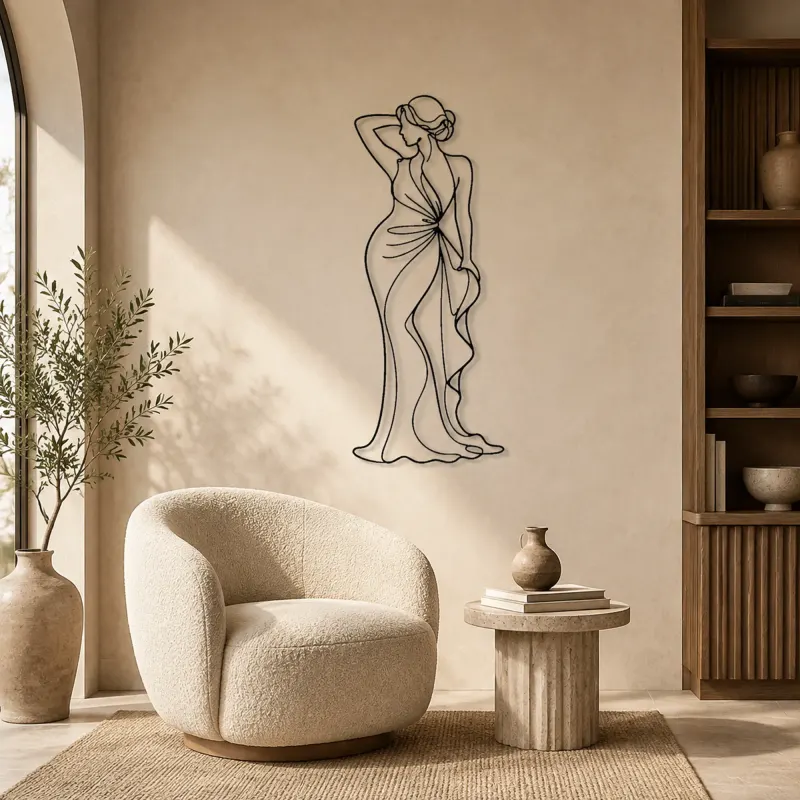 Evening Glamour Pose Metal Wall Art | Fashion Figure Wall Decor - lifestyle view 5