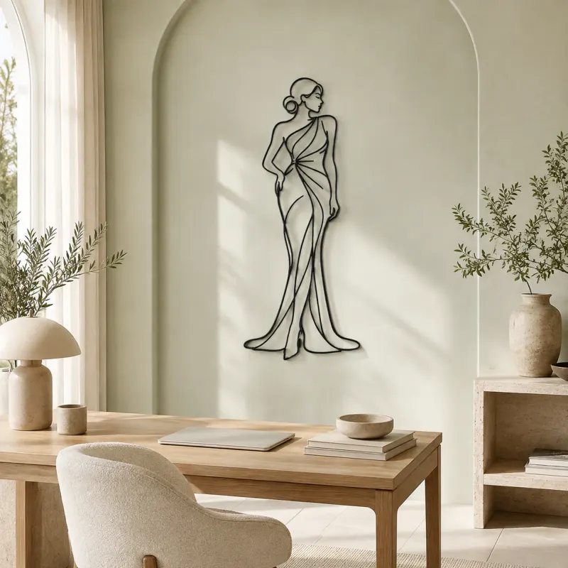 Side Glance Model Metal Wall Art | Fashion Figure Wall Decor - lifestyle view 4