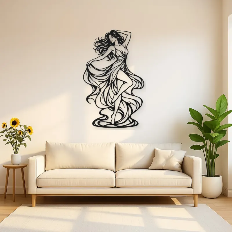 Freeform Dance Muse Metal Wall Art | Movement Silhouette Decor