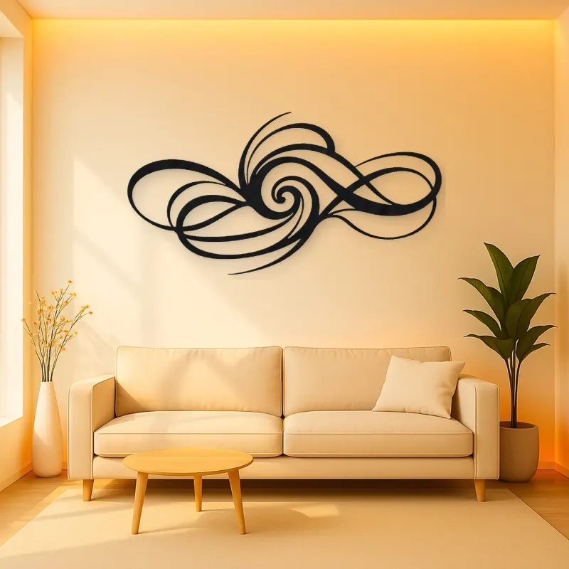 Minimal Spiral Motion Metal Wall Art | Modern Abstract Metal Decor
