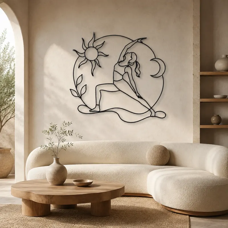 Reverse Warrior Arc Metal Wall Art | Yoga and Meditation Wall Decor - lifestyle view 3