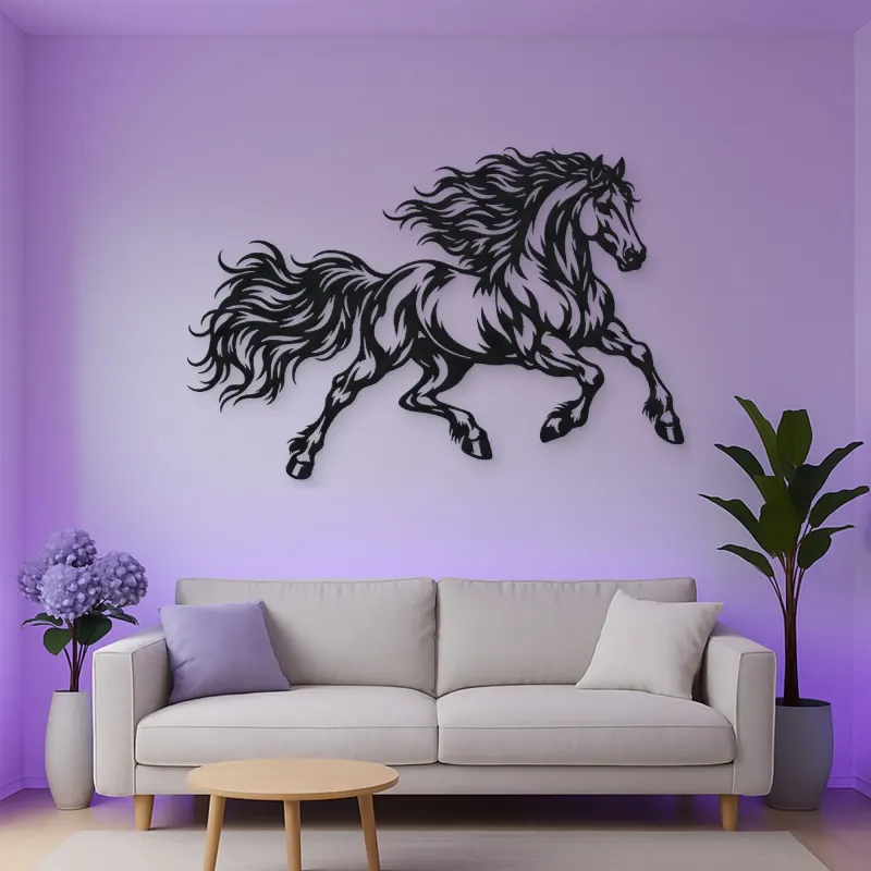 Running Stallion Metal Wall Art | Equestrian Wall Decor