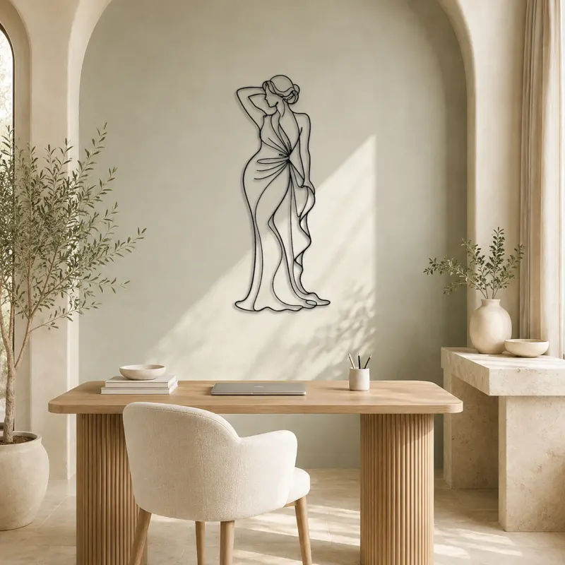 Evening Glamour Pose Metal Wall Art | Fashion Figure Wall Decor - lifestyle view 4