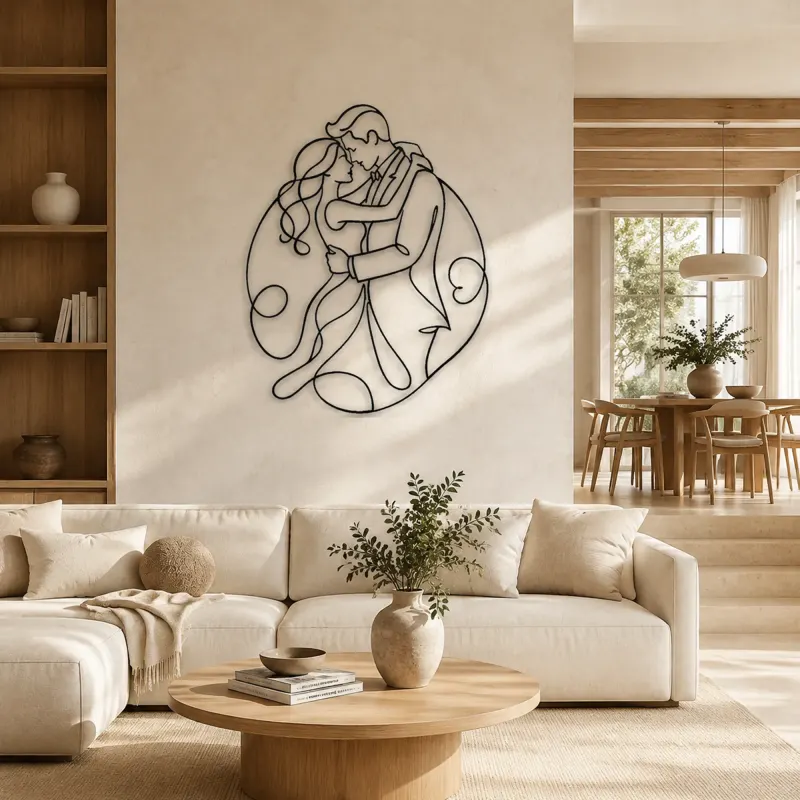 Intertwined Arms Pair Metal Wall Art | Romantic Couple Decor - lifestyle view 5