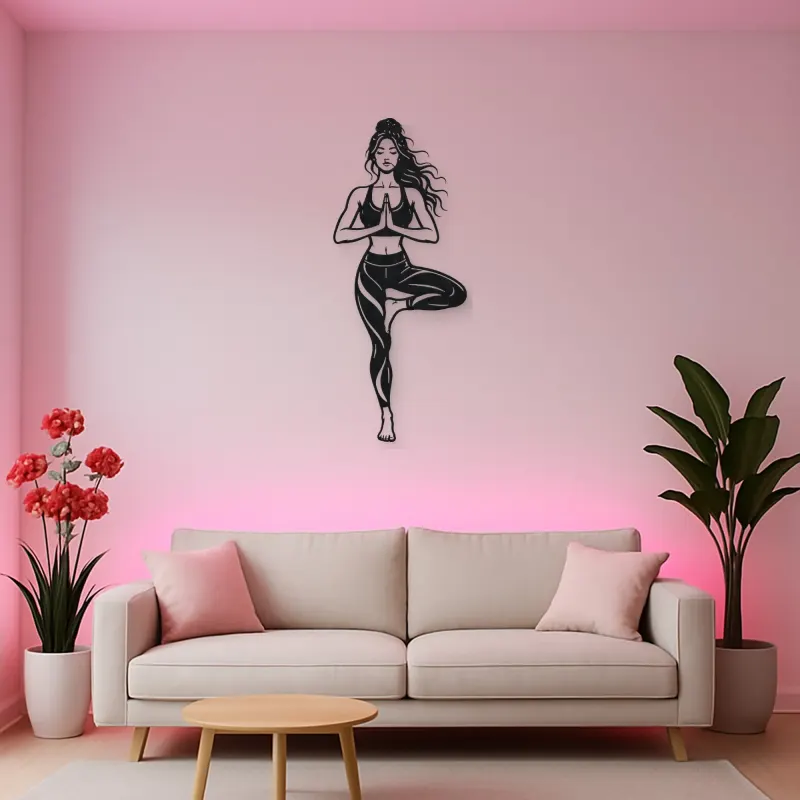 Tree Pose Balance Metal Wall Art | Movement Silhouette Decor