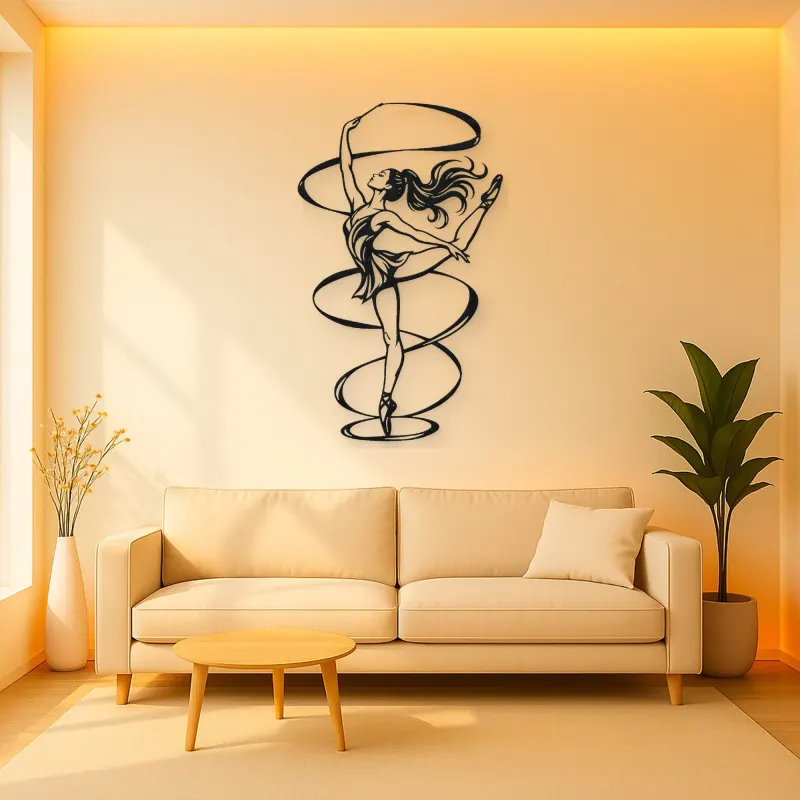 Ribbon Dancer Metal Wall Art | Movement Silhouette Decor