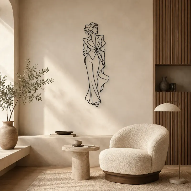 Blazer Fashion Muse Metal Wall Art | Fashion Figure Wall Decor - lifestyle view 5