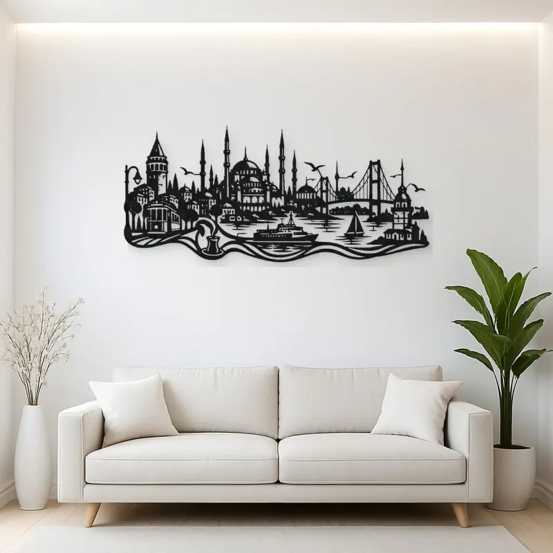 Istanbul Skyline Flow Metal Wall Art | Travel and City Wall Decor