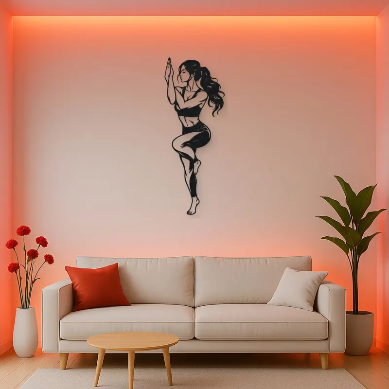 Eagle Pose Balance Metal Wall Art | Movement Silhouette Decor