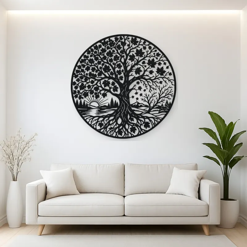 Maple Tree Seasons Metal Wall Art | Botanical Metal Wall Decor