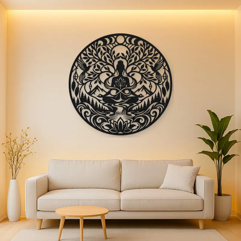 Infinite Peace Flow Metal Wall Art | Spiritual Boho Metal Decor