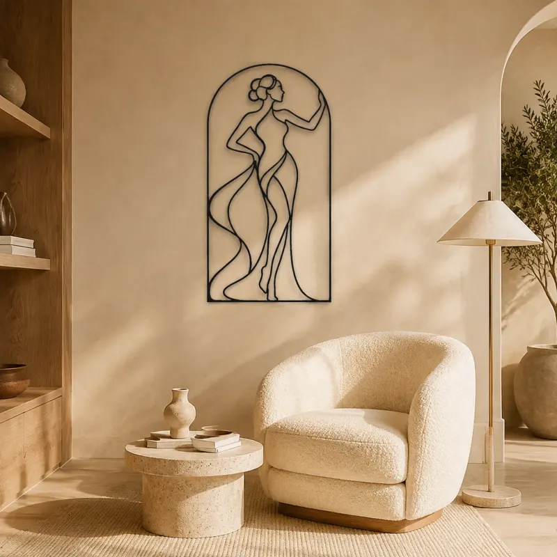 Profile in Arch Metal Wall Art | Feminine Figure Wall Decor - lifestyle view 5