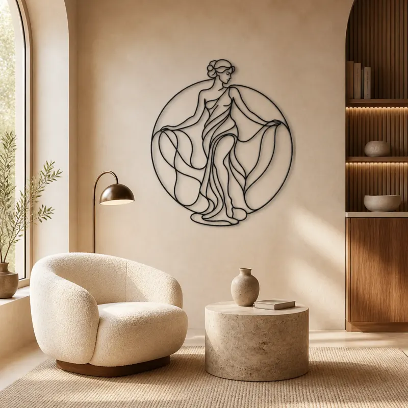 Classical Statue Muse Metal Wall Art | Classical Figure Wall Decor - lifestyle view 5