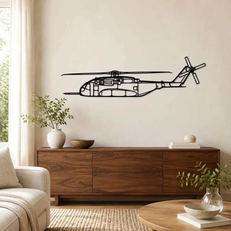 Silhouette en métal d'hélicoptère CH-53K King Stallion, décoration murale, cadeau d'anniversaire, silhouette d'avion
