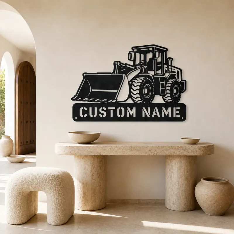 Personalized Compact Wheel Loader Low Bucket Metal Wall Art - lifestyle view 3