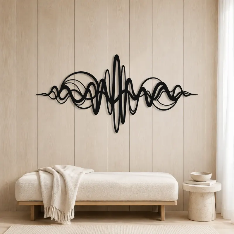 Continuous Sound Wave Metal Wall Art | Music Room Wall Decor - lifestyle view 5