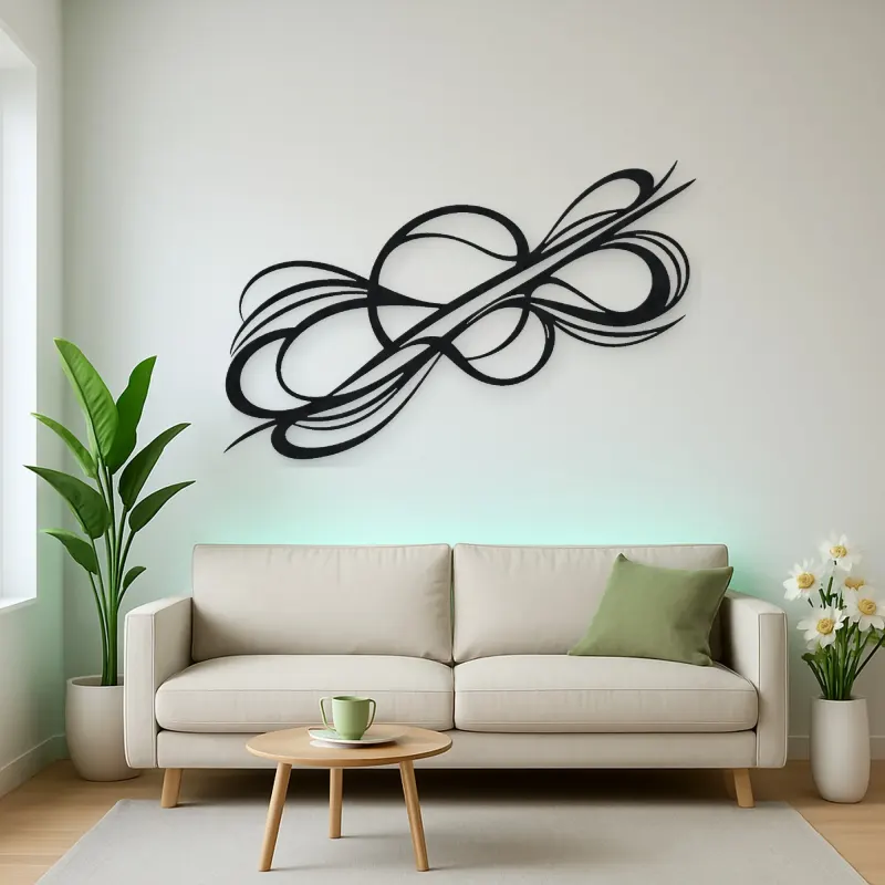 Dynamic Diagonal Flow Metal Wall Art | Modern Abstract Metal Decor
