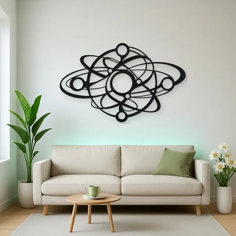 Orbiting Circle Harmony Metal Wall Art | Modern Abstract Metal Decor