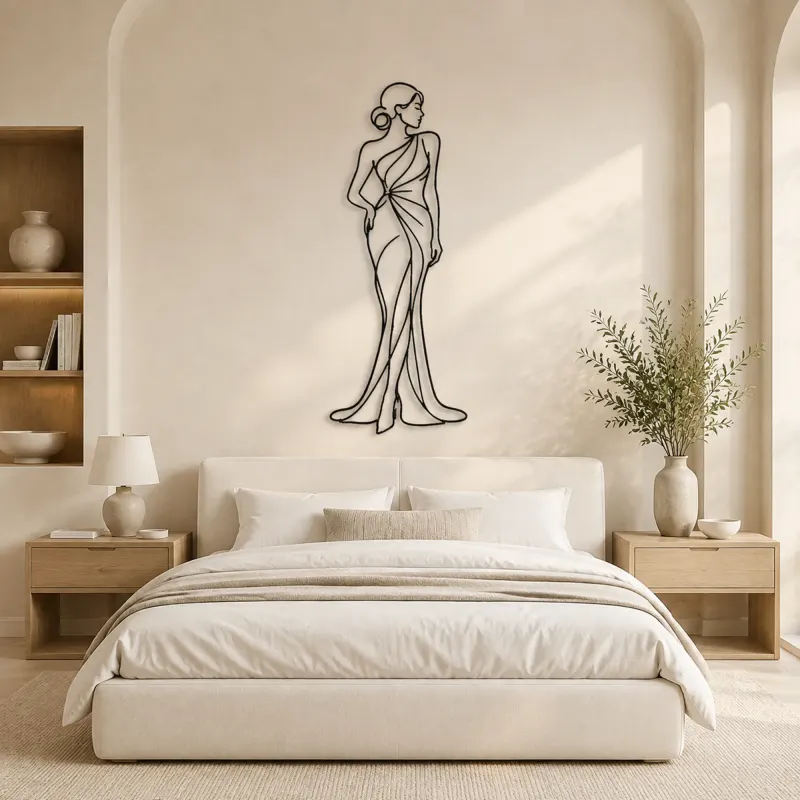 Side Glance Model Metal Wall Art | Fashion Figure Wall Decor - lifestyle view 2