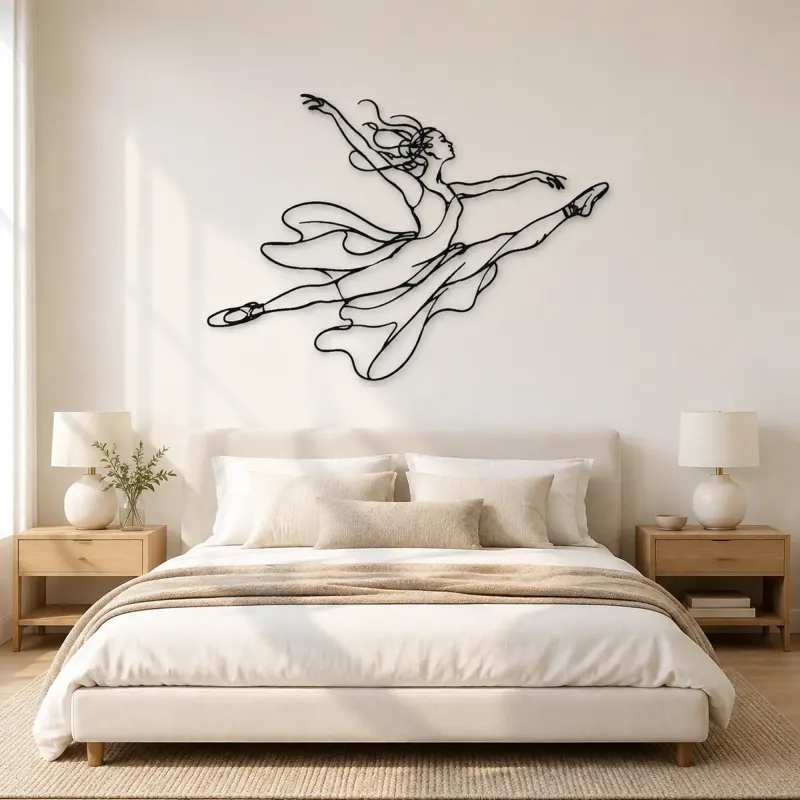 Ballet Grand Jete Metal Wall Art | Dance Silhouette Wall Decor - lifestyle view 2