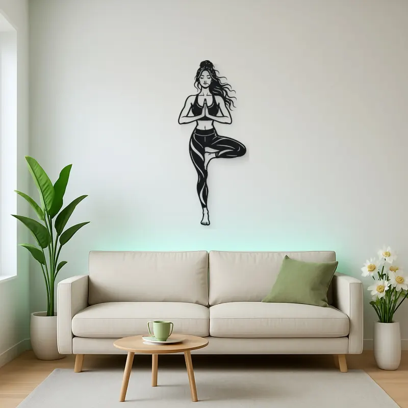 Tree Pose Balance Metal Wall Art | Movement Silhouette Decor