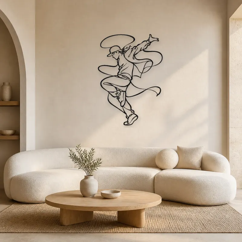 Street Dance Pose Metal Wall Art | Dance Silhouette Wall Decor - lifestyle view 3