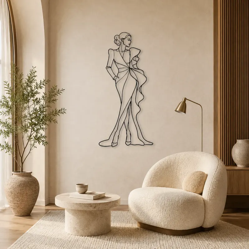 Couture Sleeve Model Metal Wall Art | Fashion Figure Wall Decor - lifestyle view 5