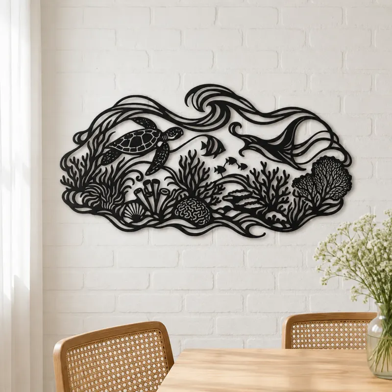 Coral Reef Rhythm Metal Wall Art | Coastal and Nautical Wall Decor - lifestyle view 4