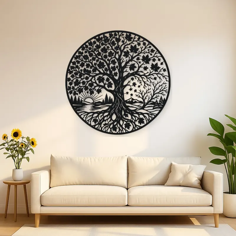 Maple Tree Seasons Metal Wall Art | Botanical Metal Wall Decor