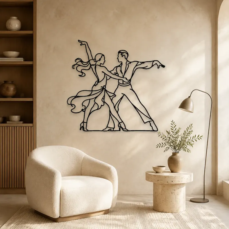 Cha Cha Pose Metal Wall Art | Couple Dance Wall Decor - lifestyle view 5