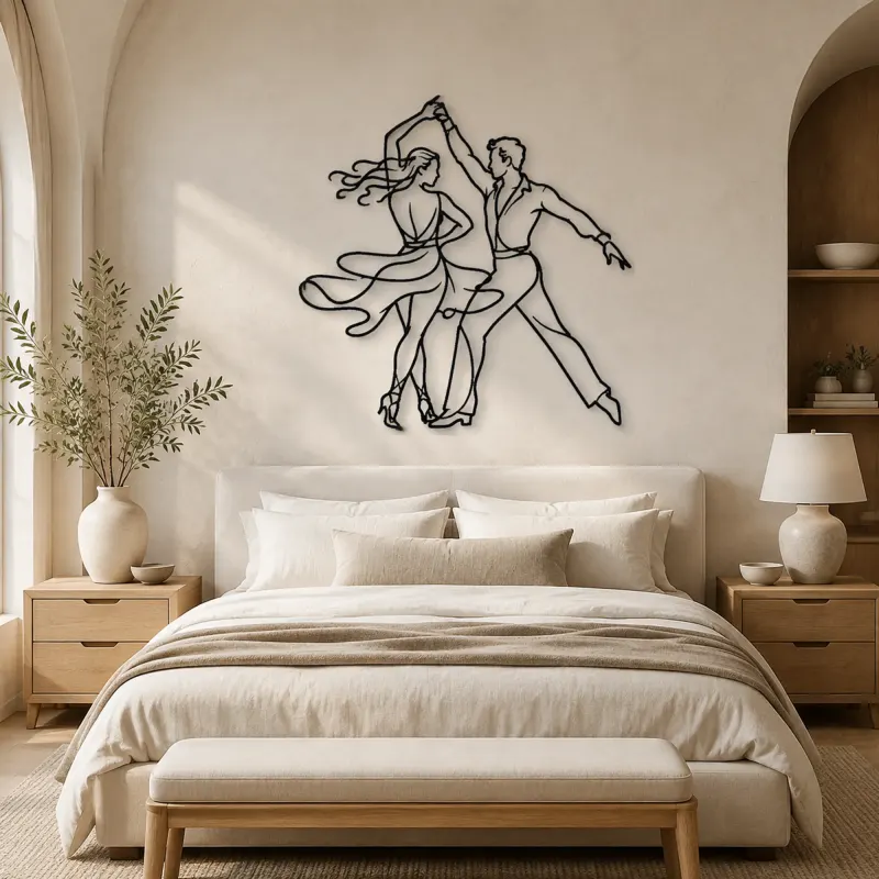 Salsa Couple Spin Metal Wall Art | Couple Dance Wall Decor - lifestyle view 2