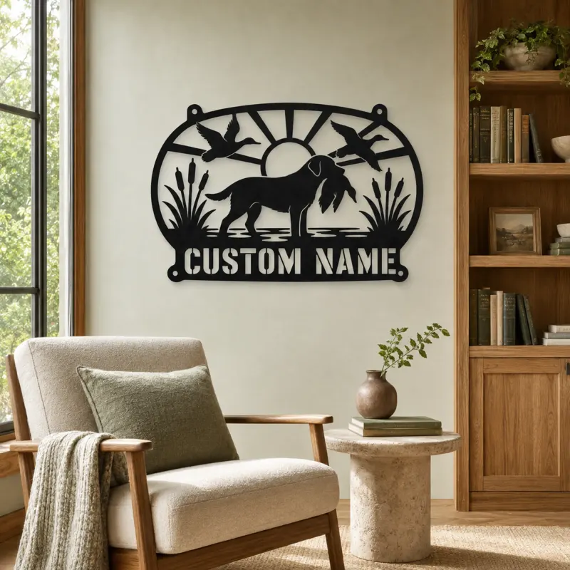 Personalized Duck Hunting Dog Metal Wall Art - lifestyle view 4