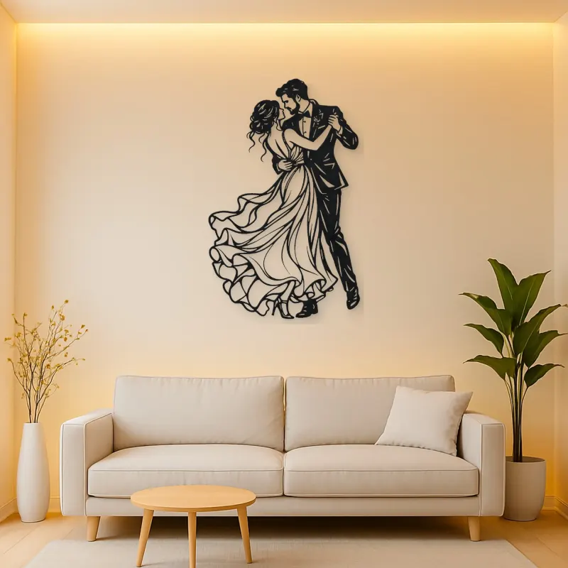 Wedding First Dance Metal Wall Art | Romantic Couple Decor