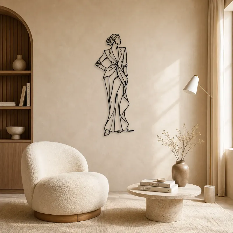 Timeless Couture Model Metal Wall Art | Fashion Figure Wall Decor - lifestyle view 5