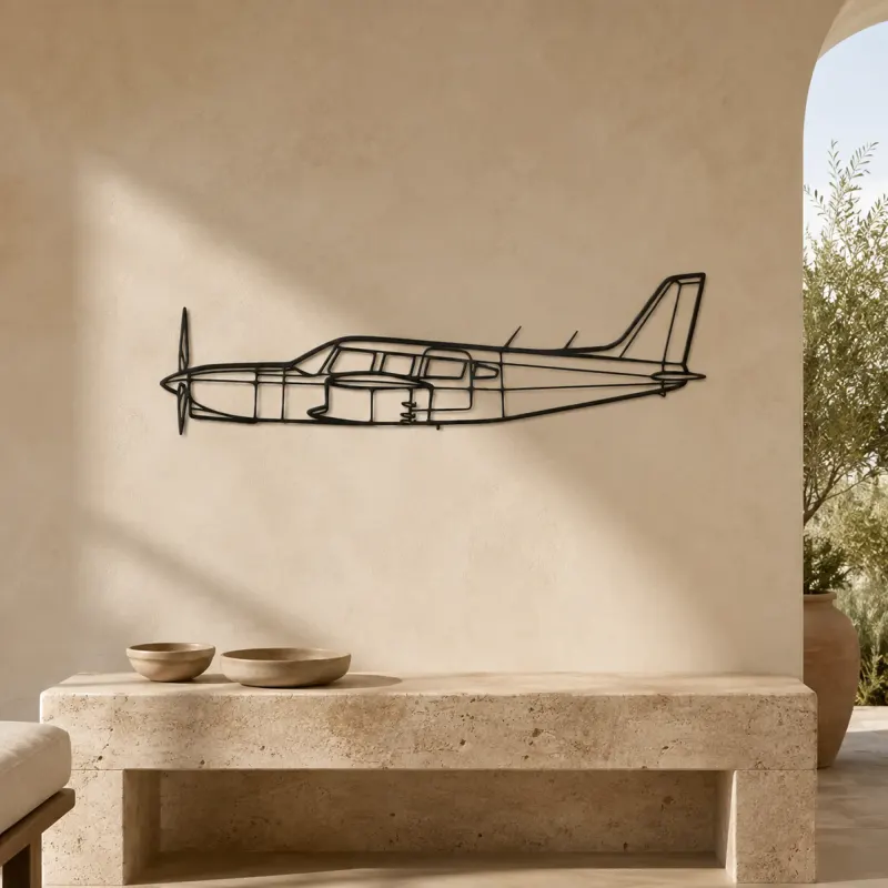 PA-32R-301T Airplane Silhouette Metal Wall Art, Metal Aircraft Silhouette, Aviation Wall Decor, Aviator Decor - lifestyle view 3