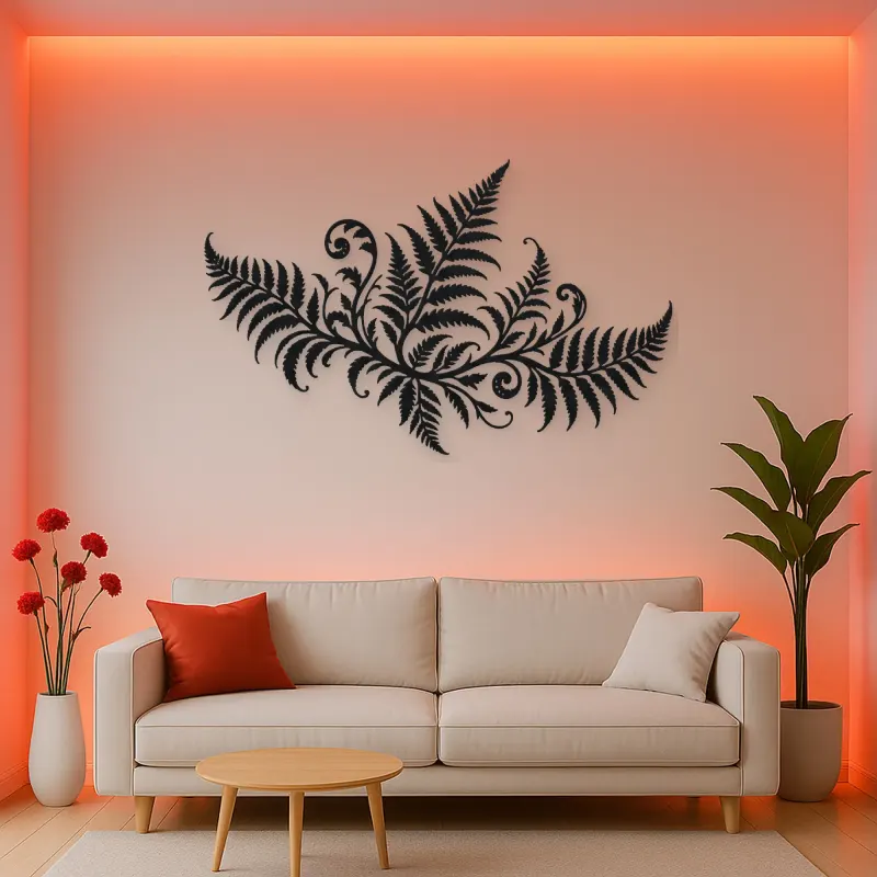 Fern Frond Wave Metal Wall Art | Coastal and Nautical Wall Decor