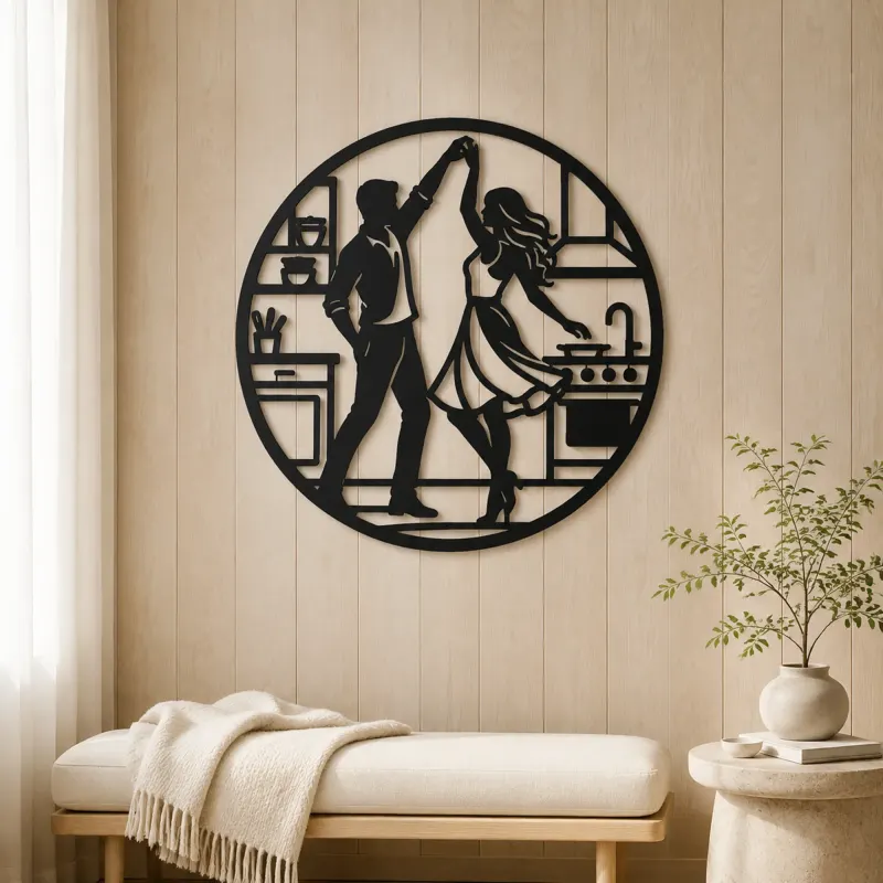 Dancing in Kitchen Metal Wall Art | Cozy Home Metal Decor - lifestyle view 5